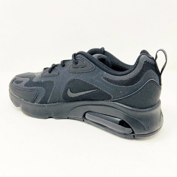 Nike Air Max 200 Womens Triple Black Athletic Shoe - Picture 3 of 5